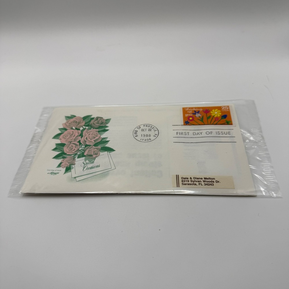 1988 Artmaster First Day Cover Special Occasions 25c Stamp Flowers Rose FDC